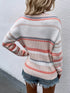 'Eulalie' Striped Pullover Knit Sweater - Celes Fashion